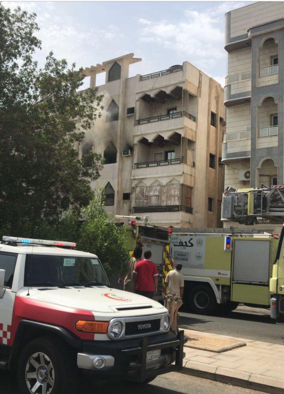 إصابة 5أشخاص باختناق بينهم حالة سقوط في حريق شقة سكنية بجدة