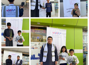 توزيع ١٠٠شتلة بمحافظة صوير ضمن مبادرة السعودية الخضراء