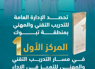 ‎تقني تبوك يحقق المركز الأول في مسار التدريب التقني والمهني للتميز في الأداء المؤسسي   ‎