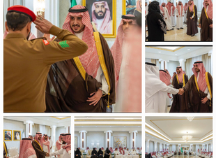 أمير الجوف ونائبه يستقبلا منسوبي إمارة المنطقة لتهنئتهم بعيد الفطر