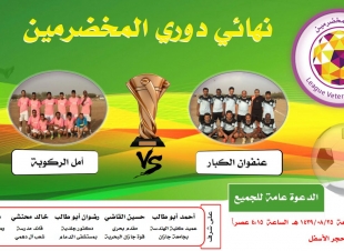 نهائي الكبار بين العنفوان والأمل 